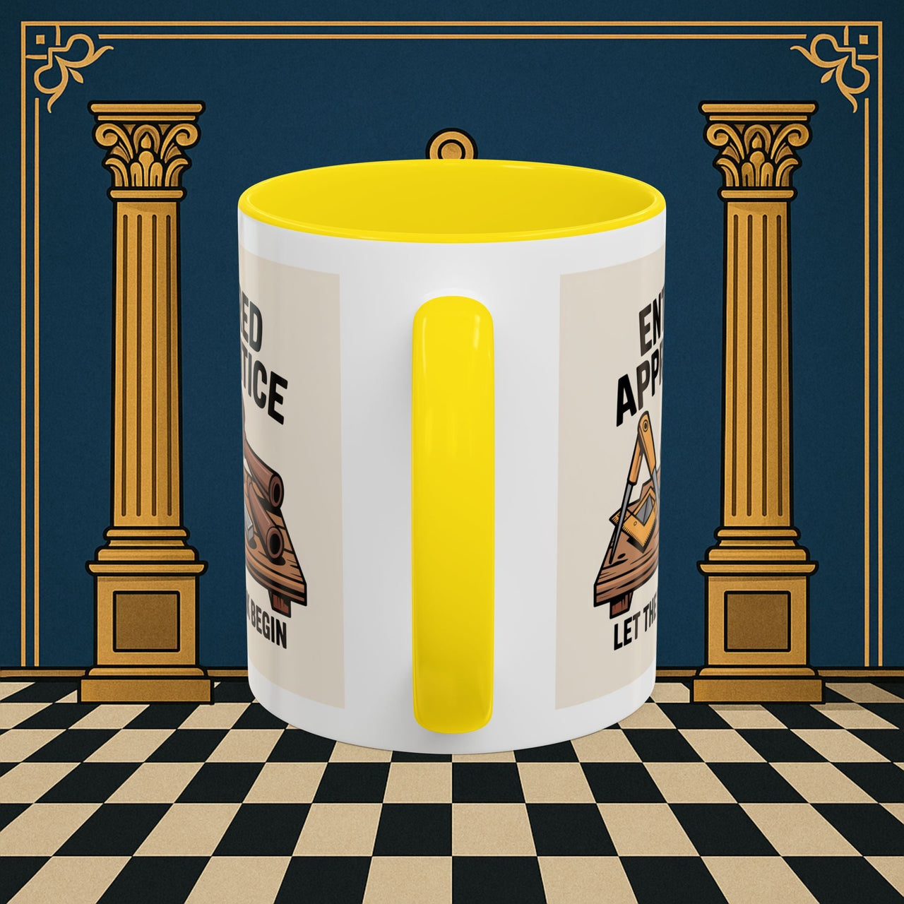 Premium Ready to Go Freemason Design | Entered Apprentice Let the Work Begin - Masonic Mugs