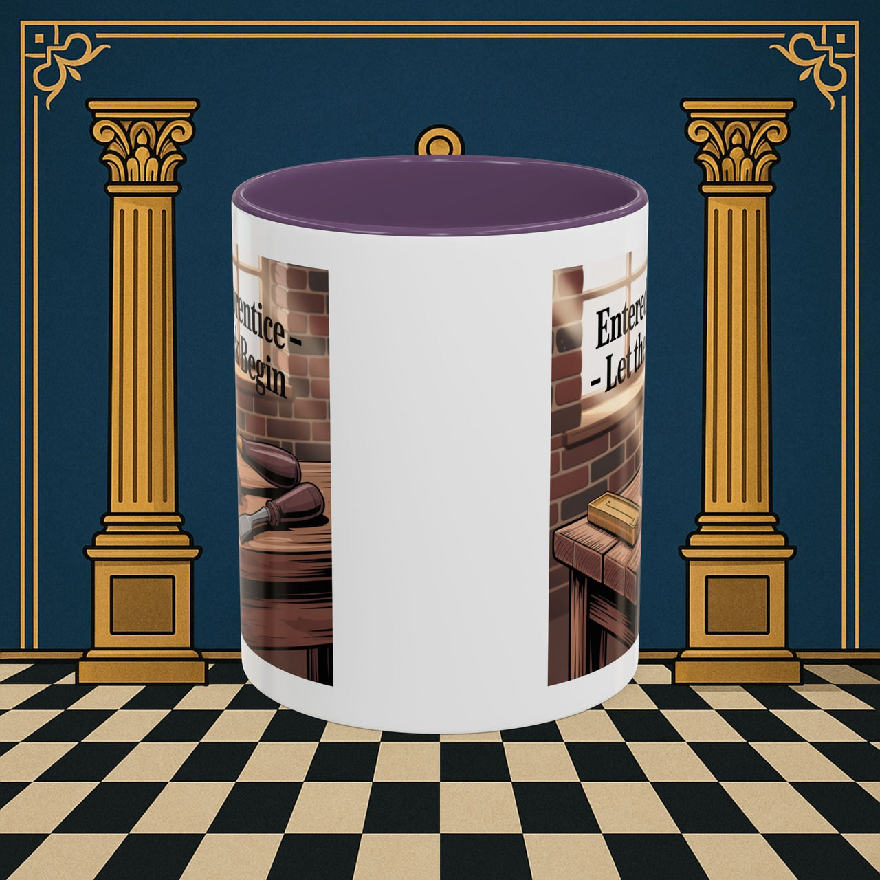 Premium Ready to Go Freemason Design | Entered Apprentice Let the work Begin - Masonic Mugs