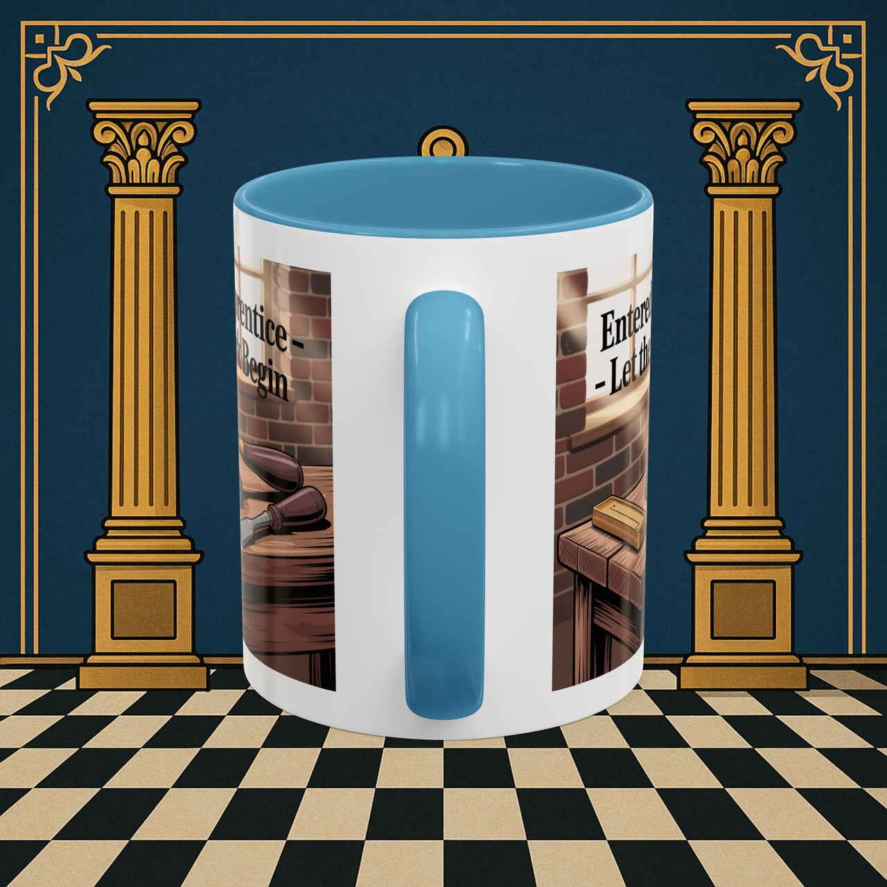 Premium Ready to Go Freemason Design | Entered Apprentice Let the work Begin - Masonic Mugs