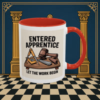 Premium Ready to Go Freemason Design | Entered Apprentice Let the Work Begin - Masonic Mugs