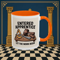 Premium Ready to Go Freemason Design | Entered Apprentice Let the Work Begin - Masonic Mugs