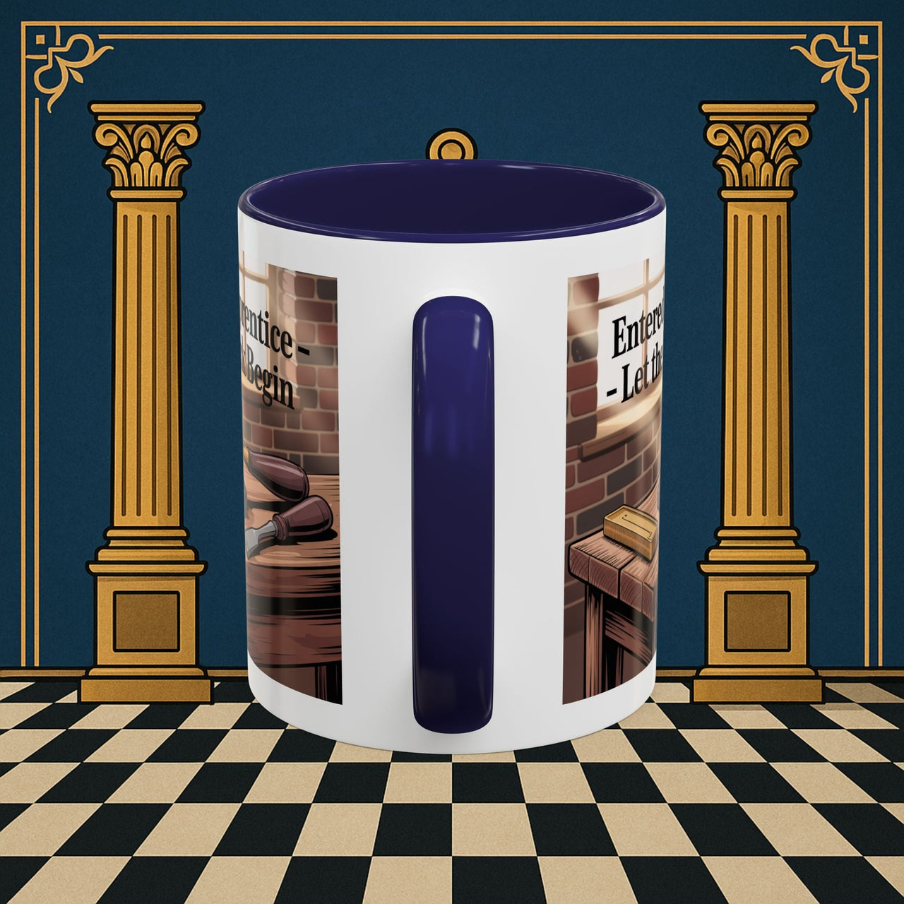 Premium Ready to Go Freemason Design | Entered Apprentice Let the work Begin - Masonic Mugs
