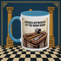 Premium Ready to Go Freemason Design | Entered Apprentice Let the work begin - Masonic Mugs