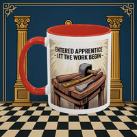 Premium Ready to Go Freemason Design | Entered Apprentice Let the work begin - Masonic Mugs