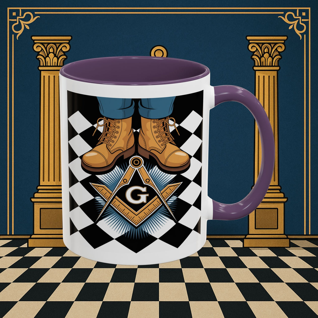 Premium Ready to Go Freemason Design | Entered Apprentice My first step on the Square - Masonic Mugs