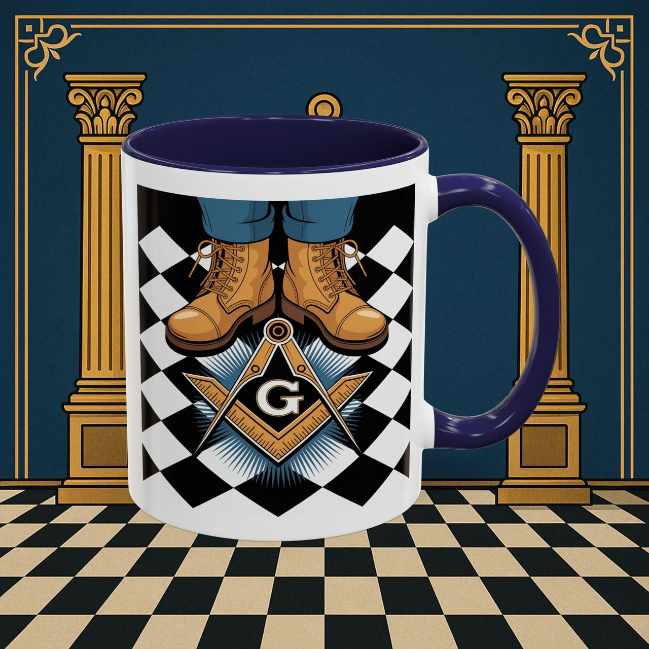 Premium Ready to Go Freemason Design | Entered Apprentice My first step on the Square - Masonic Mugs