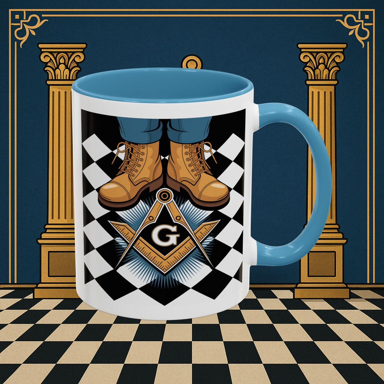 Premium Ready to Go Freemason Design | Entered Apprentice My first step on the Square - Masonic Mugs