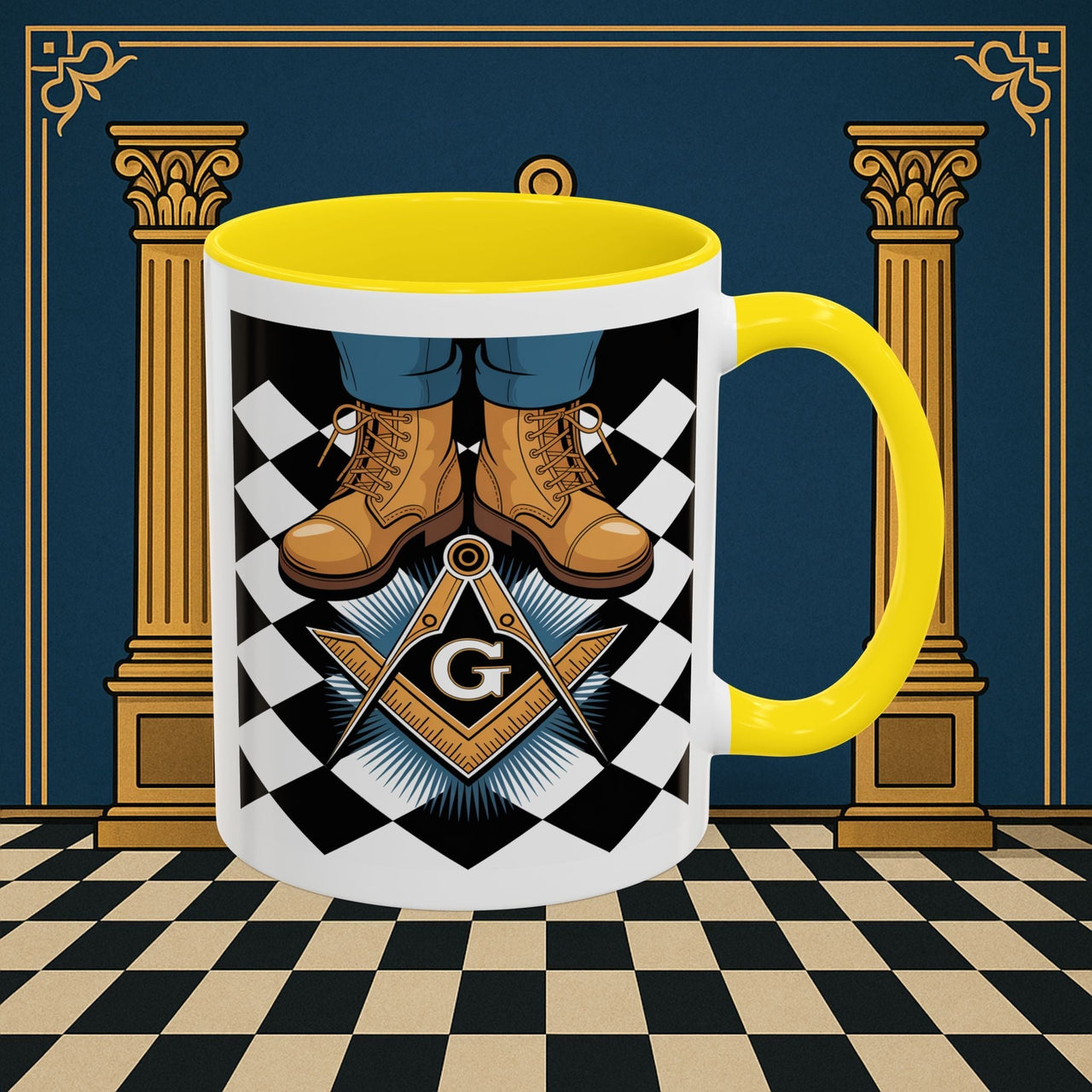 Premium Ready to Go Freemason Design | Entered Apprentice My first step on the Square - Masonic Mugs