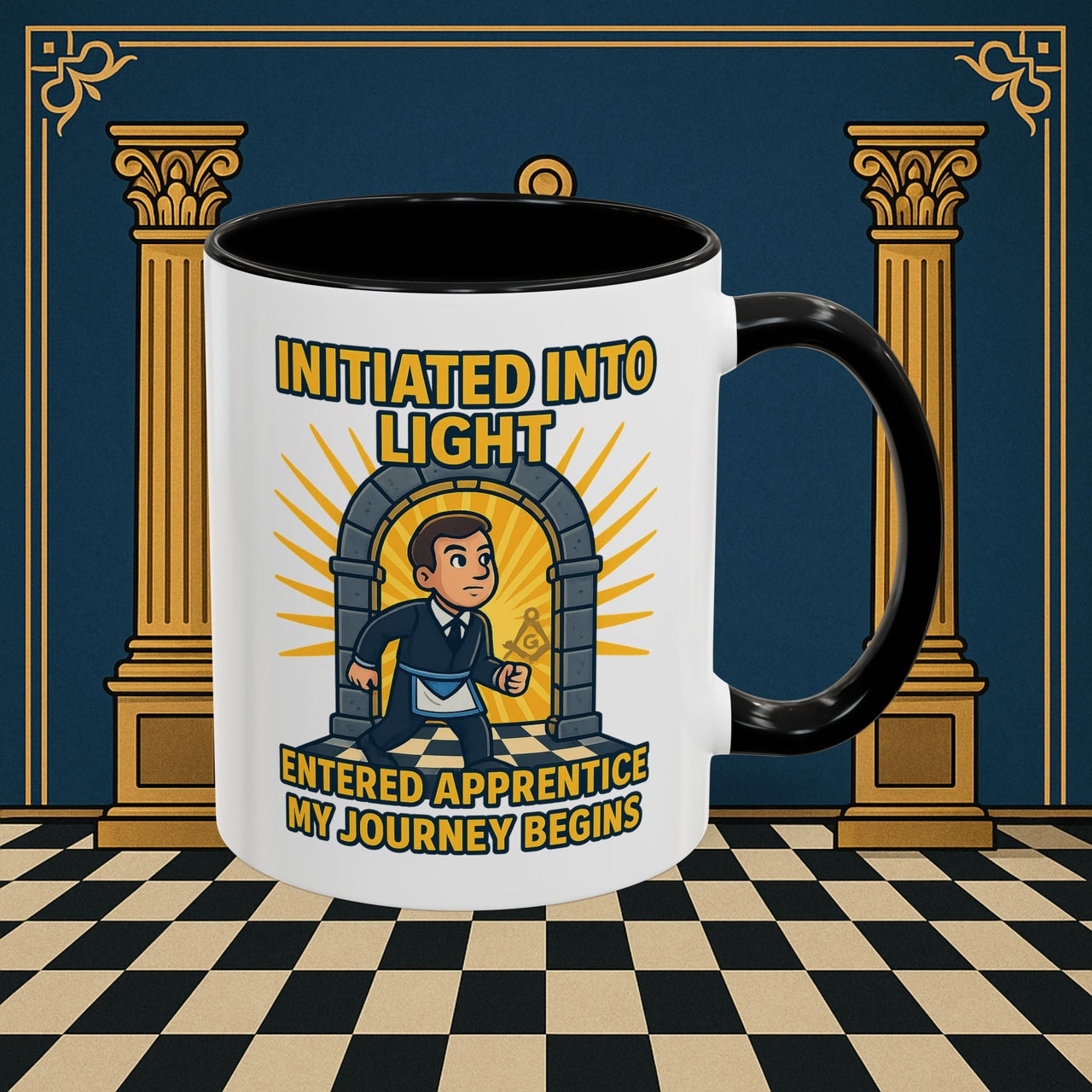 Premium Ready to Go Freemason Design | Entered Apprentice My Journey Begins - Masonic Mugs
