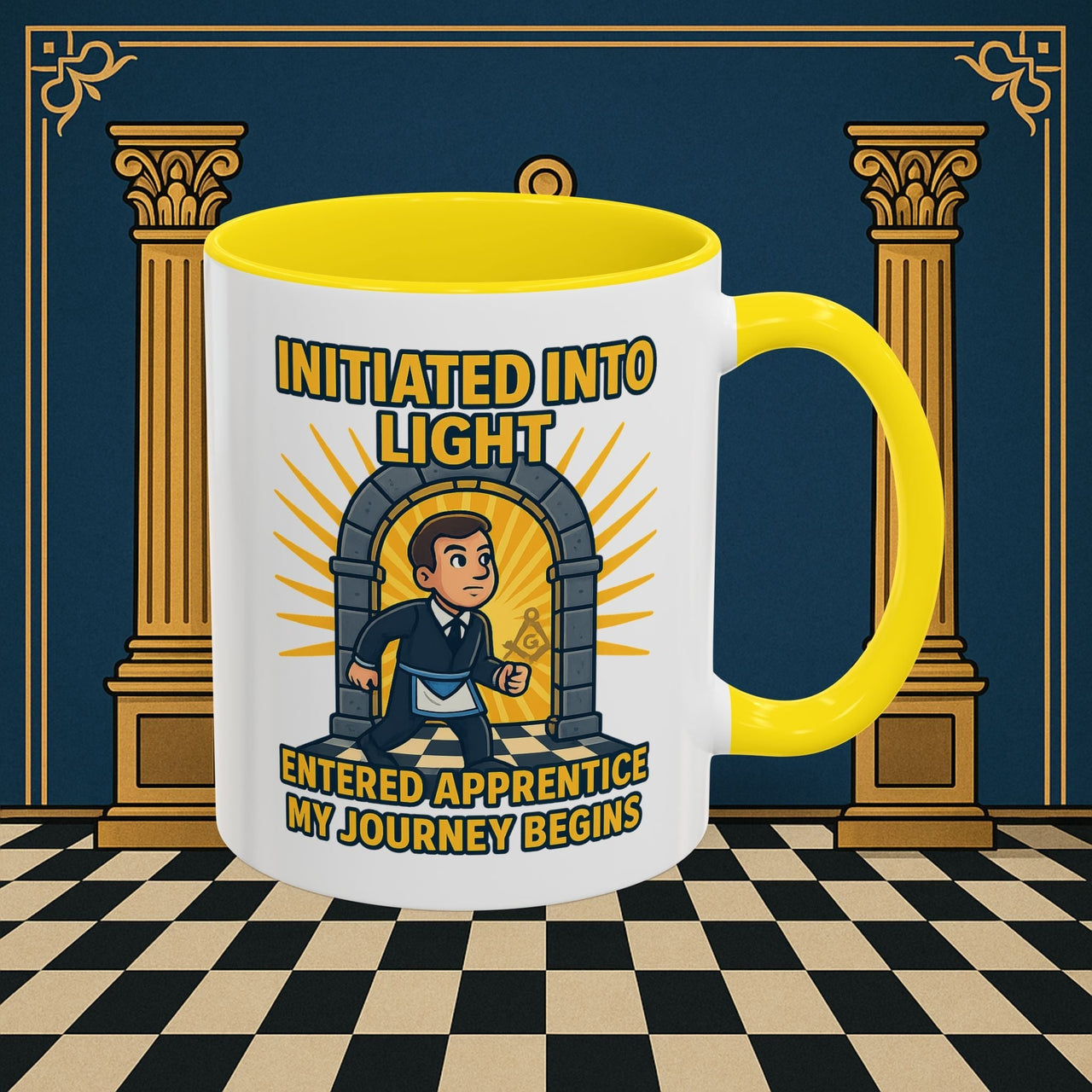 Premium Ready to Go Freemason Design | Entered Apprentice My Journey Begins - Masonic Mugs