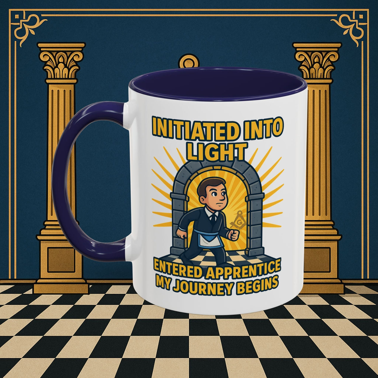 Premium Ready to Go Freemason Design | Entered Apprentice My Journey Begins - Masonic Mugs