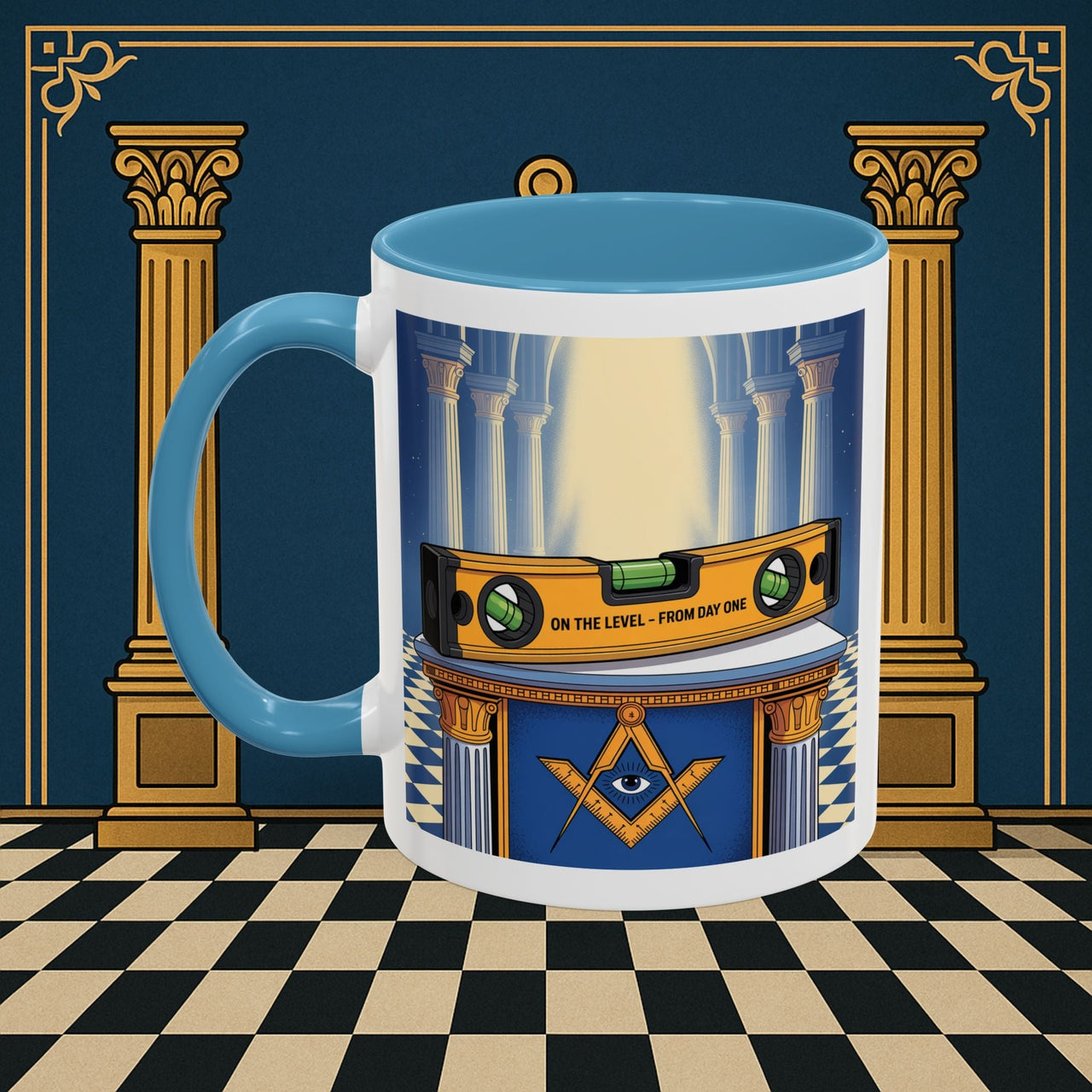 Premium Ready to Go Freemason Design | Entered Apprentice One the level from Day One - Masonic Mugs