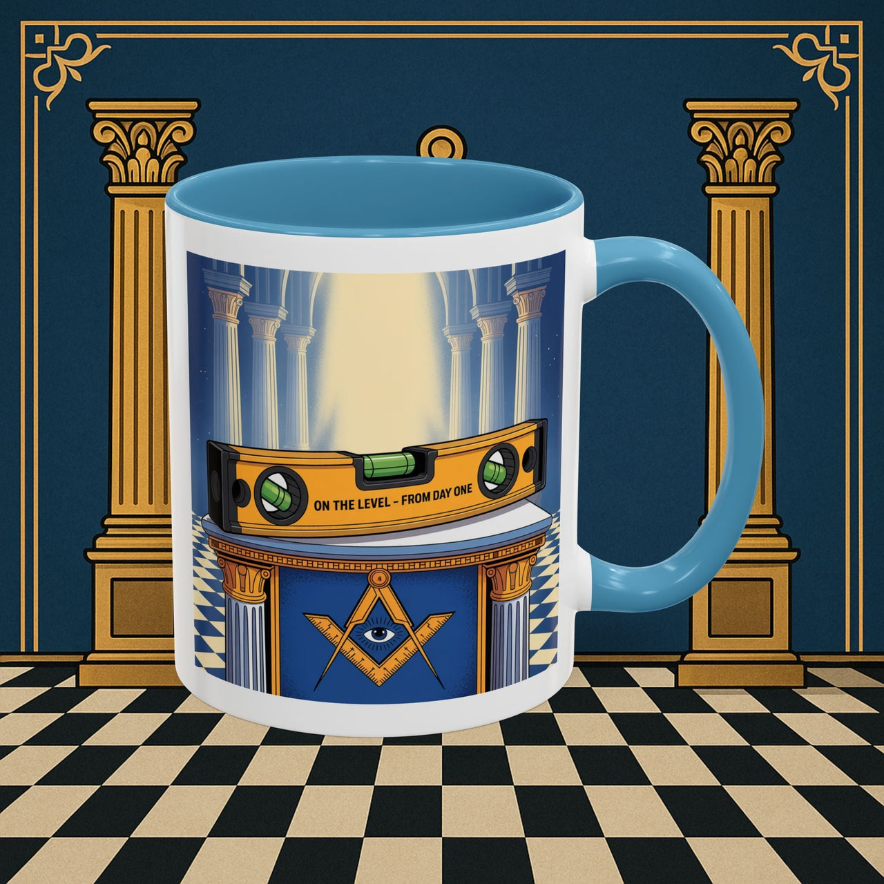 Premium Ready to Go Freemason Design | Entered Apprentice One the level from Day One - Masonic Mugs