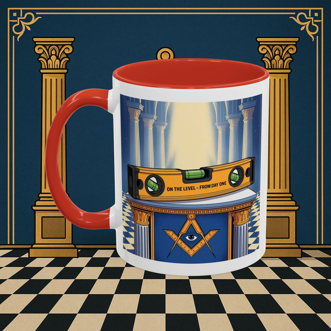Premium Ready to Go Freemason Design | Entered Apprentice One the level from Day One - Masonic Mugs