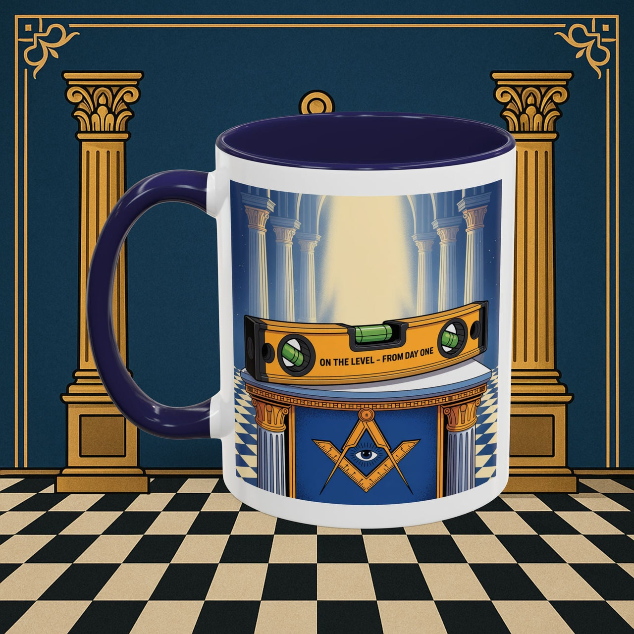 Premium Ready to Go Freemason Design | Entered Apprentice One the level from Day One - Masonic Mugs