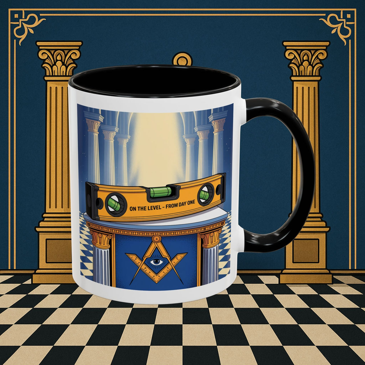 Premium Ready to Go Freemason Design | Entered Apprentice One the level from Day One - Masonic Mugs