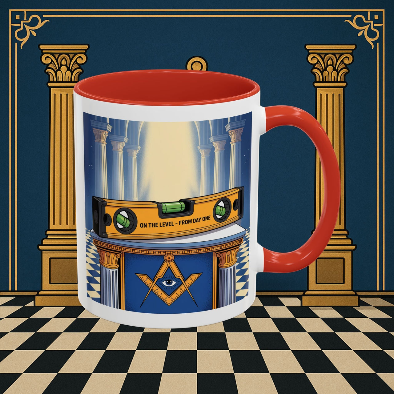 Premium Ready to Go Freemason Design | Entered Apprentice One the level from Day One - Masonic Mugs