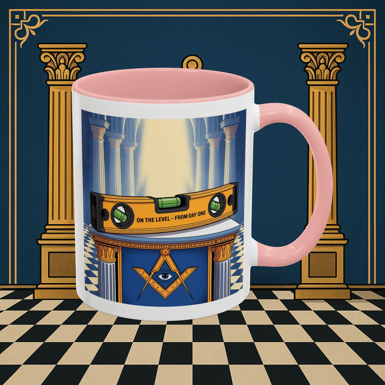 Premium Ready to Go Freemason Design | Entered Apprentice One the level from Day One - Masonic Mugs