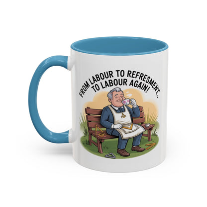 Premium Ready to Go Freemason Design | Fellowcraft | From Labour to Refreshment - Masonic Mugs
