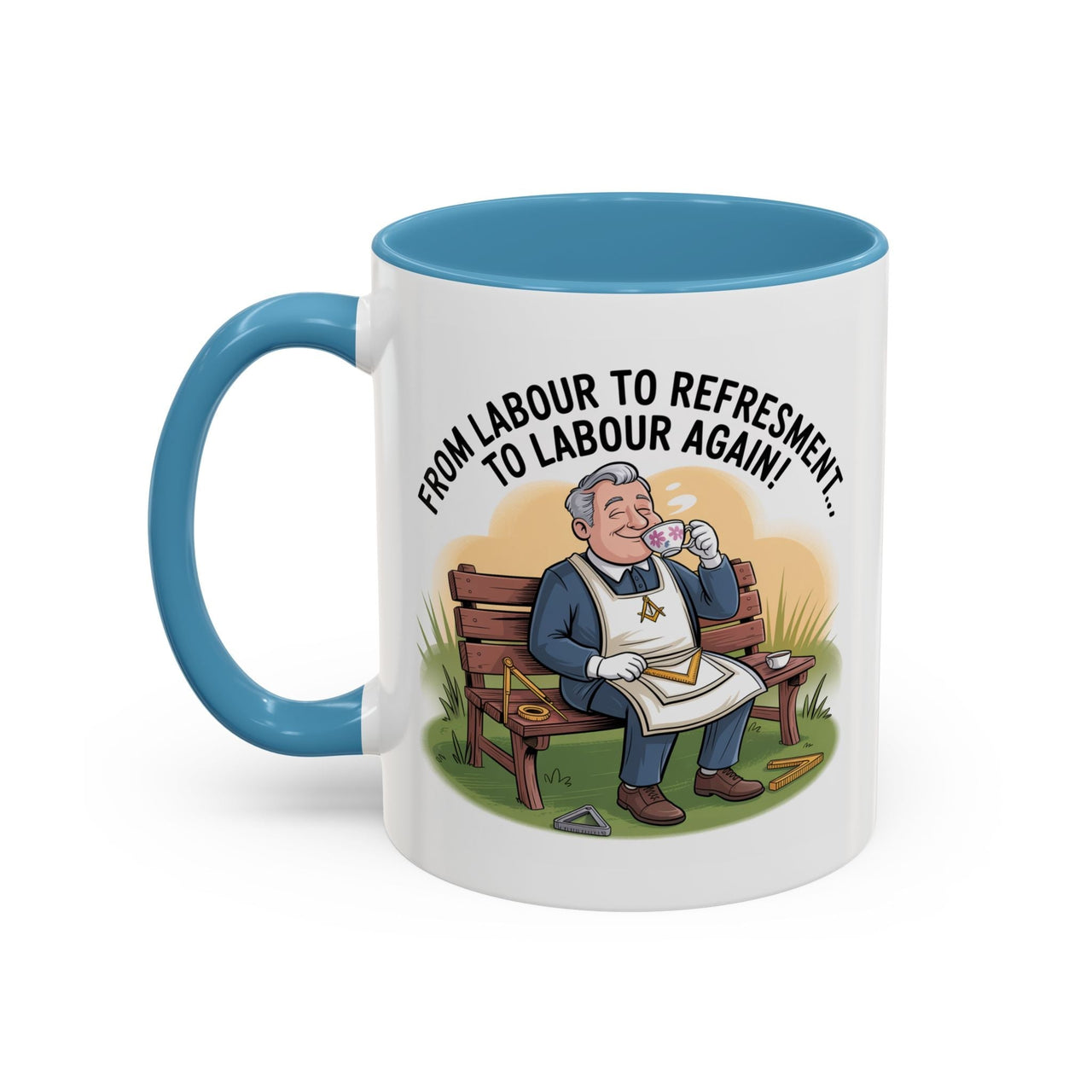 Premium Ready to Go Freemason Design | Fellowcraft | From Labour to Refreshment - Masonic Mugs