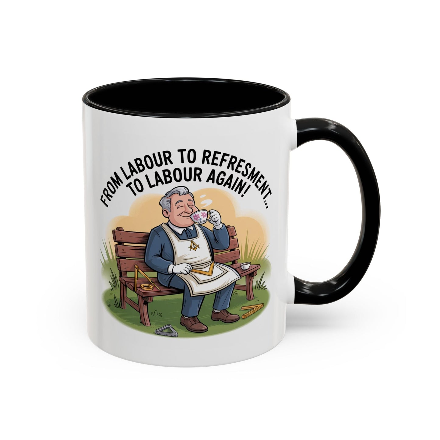 Premium Ready to Go Freemason Design | Fellowcraft | From Labour to Refreshment - Masonic Mugs