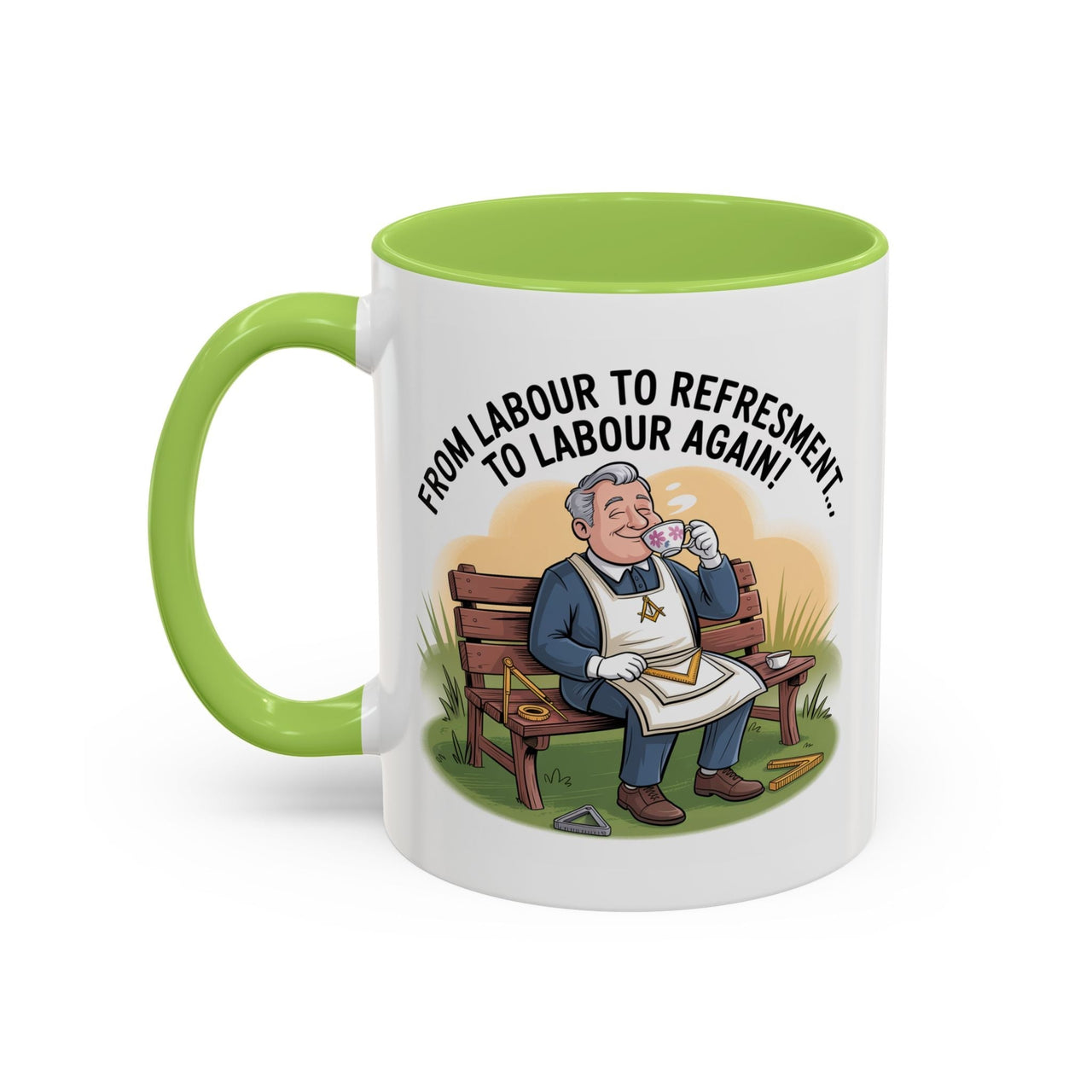 Premium Ready to Go Freemason Design | Fellowcraft | From Labour to Refreshment - Masonic Mugs