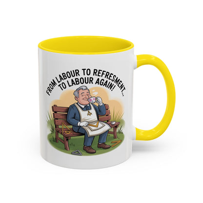 Premium Ready to Go Freemason Design | Fellowcraft | From Labour to Refreshment - Masonic Mugs