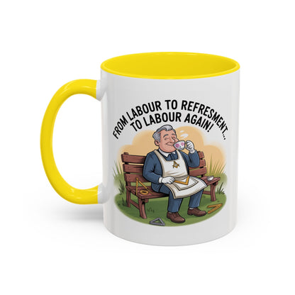 Premium Ready to Go Freemason Design | Fellowcraft | From Labour to Refreshment - Masonic Mugs