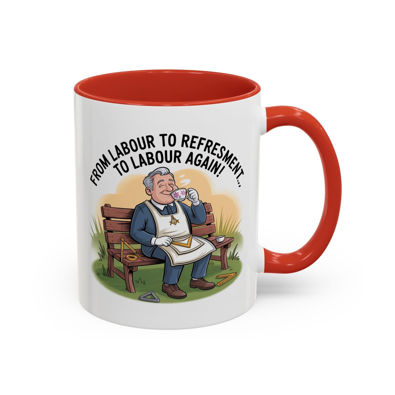 Premium Ready to Go Freemason Design | Fellowcraft | From Labour to Refreshment - Masonic Mugs