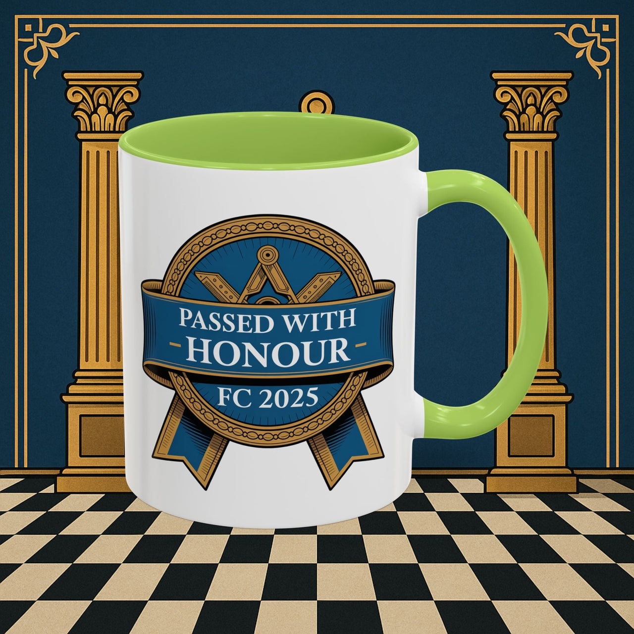 Premium Ready to Go Freemason Design | Fellowcraft | Passed with Honour 2025 - Masonic Mugs