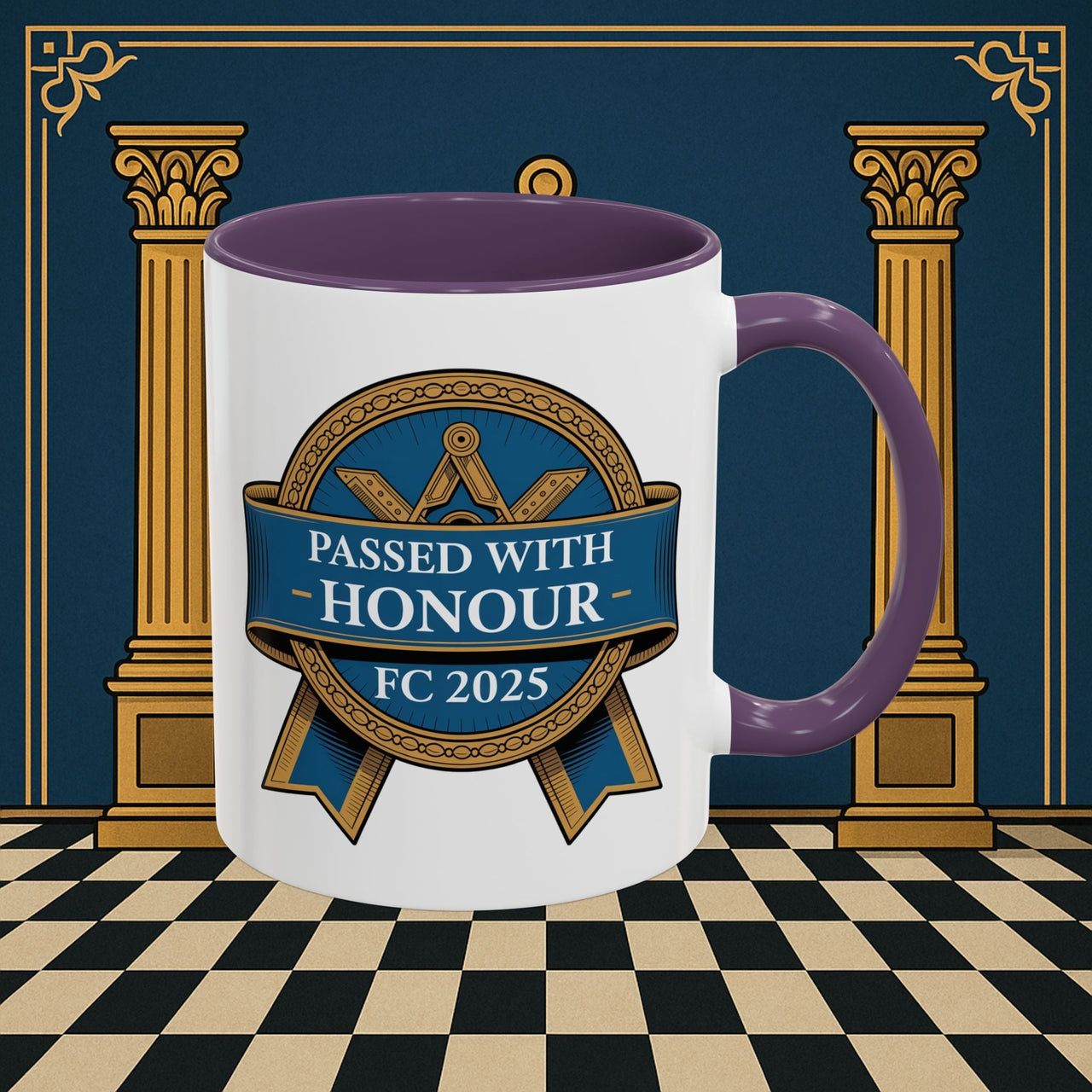 Premium Ready to Go Freemason Design | Fellowcraft | Passed with Honour 2025 - Masonic Mugs
