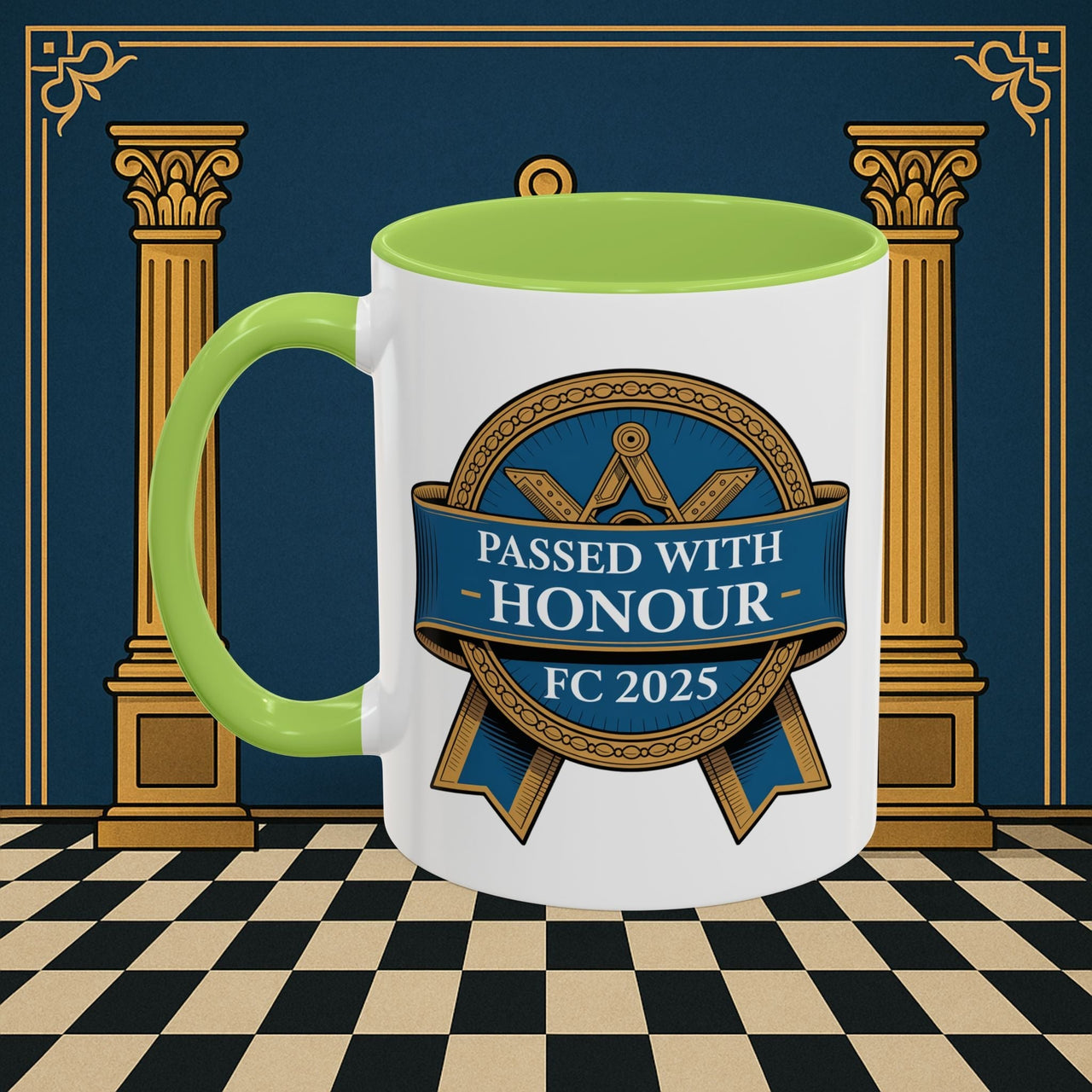 Premium Ready to Go Freemason Design | Fellowcraft | Passed with Honour 2025 - Masonic Mugs