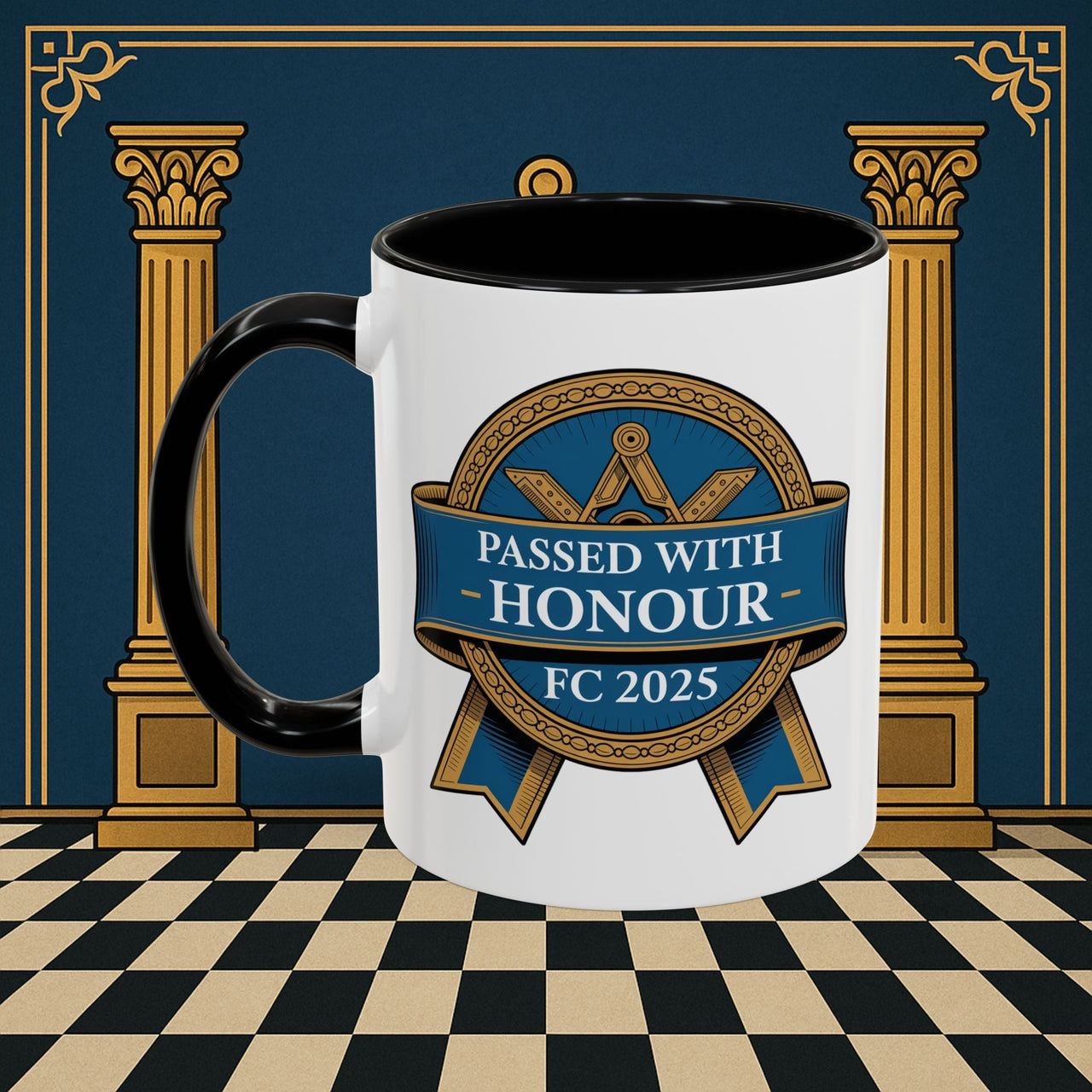 Premium Ready to Go Freemason Design | Fellowcraft | Passed with Honour 2025 - Masonic Mugs