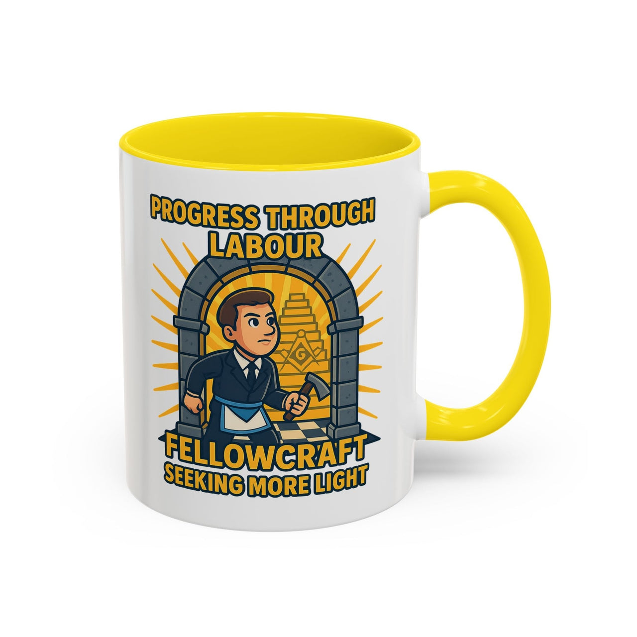 Premium Ready to Go Freemason Design | Fellowcraft | Progress through Labour - Masonic Mugs
