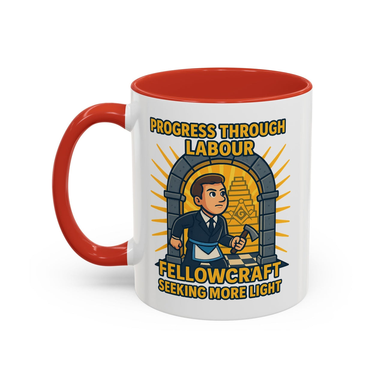 Premium Ready to Go Freemason Design | Fellowcraft | Progress through Labour - Masonic Mugs