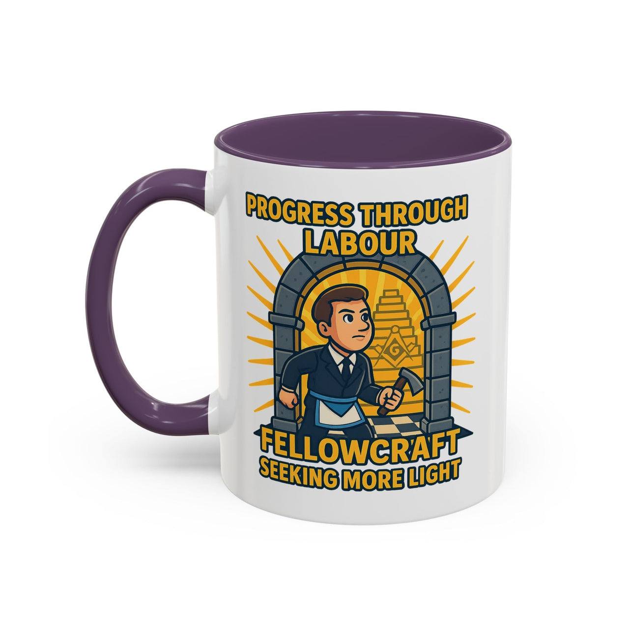 Premium Ready to Go Freemason Design | Fellowcraft | Progress through Labour - Masonic Mugs