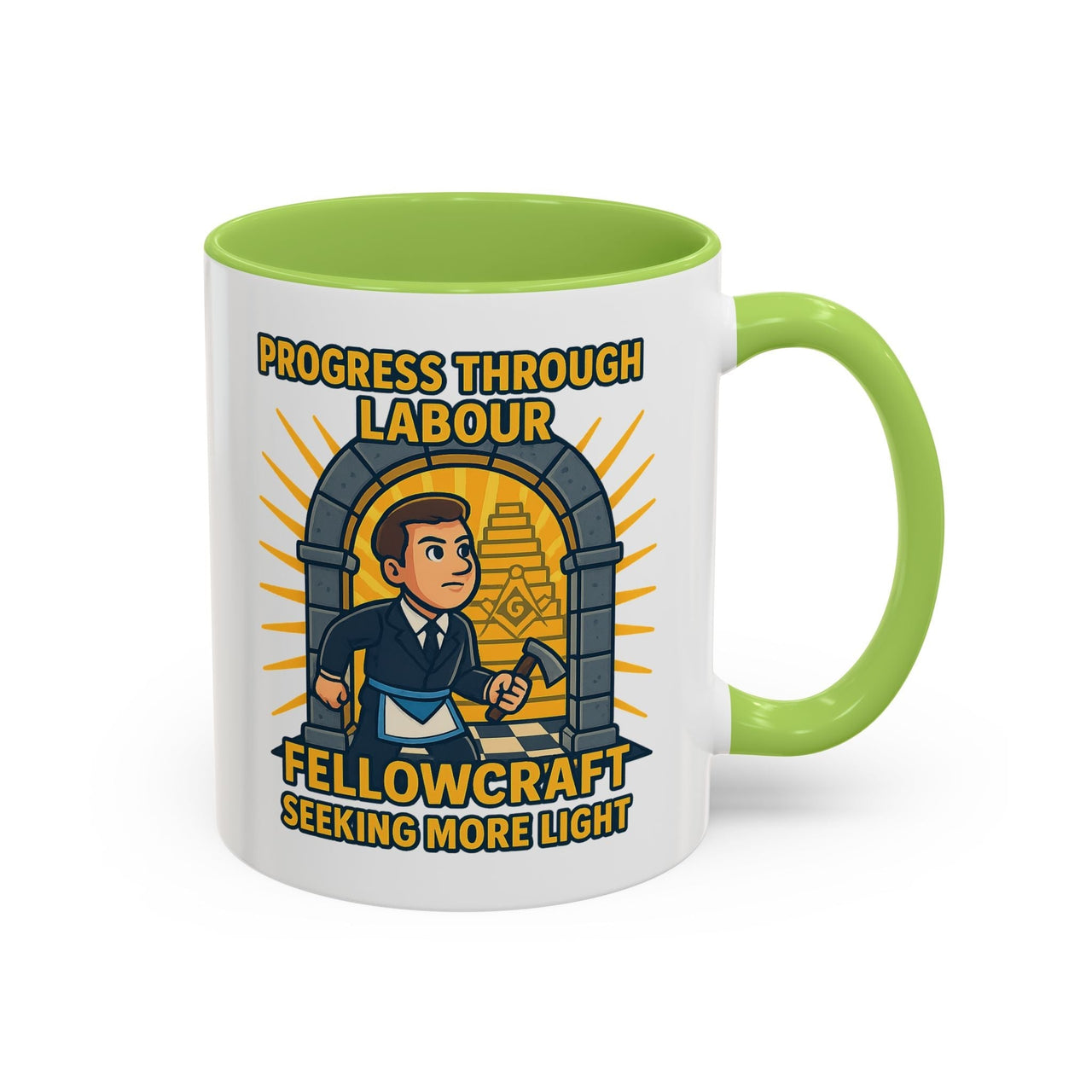 Premium Ready to Go Freemason Design | Fellowcraft | Progress through Labour - Masonic Mugs