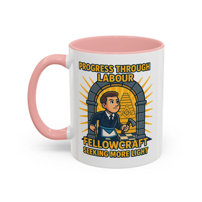 Premium Ready to Go Freemason Design | Fellowcraft | Progress through Labour - Masonic Mugs