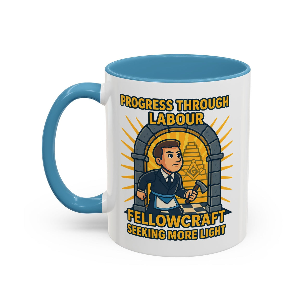 Premium Ready to Go Freemason Design | Fellowcraft | Progress through Labour - Masonic Mugs