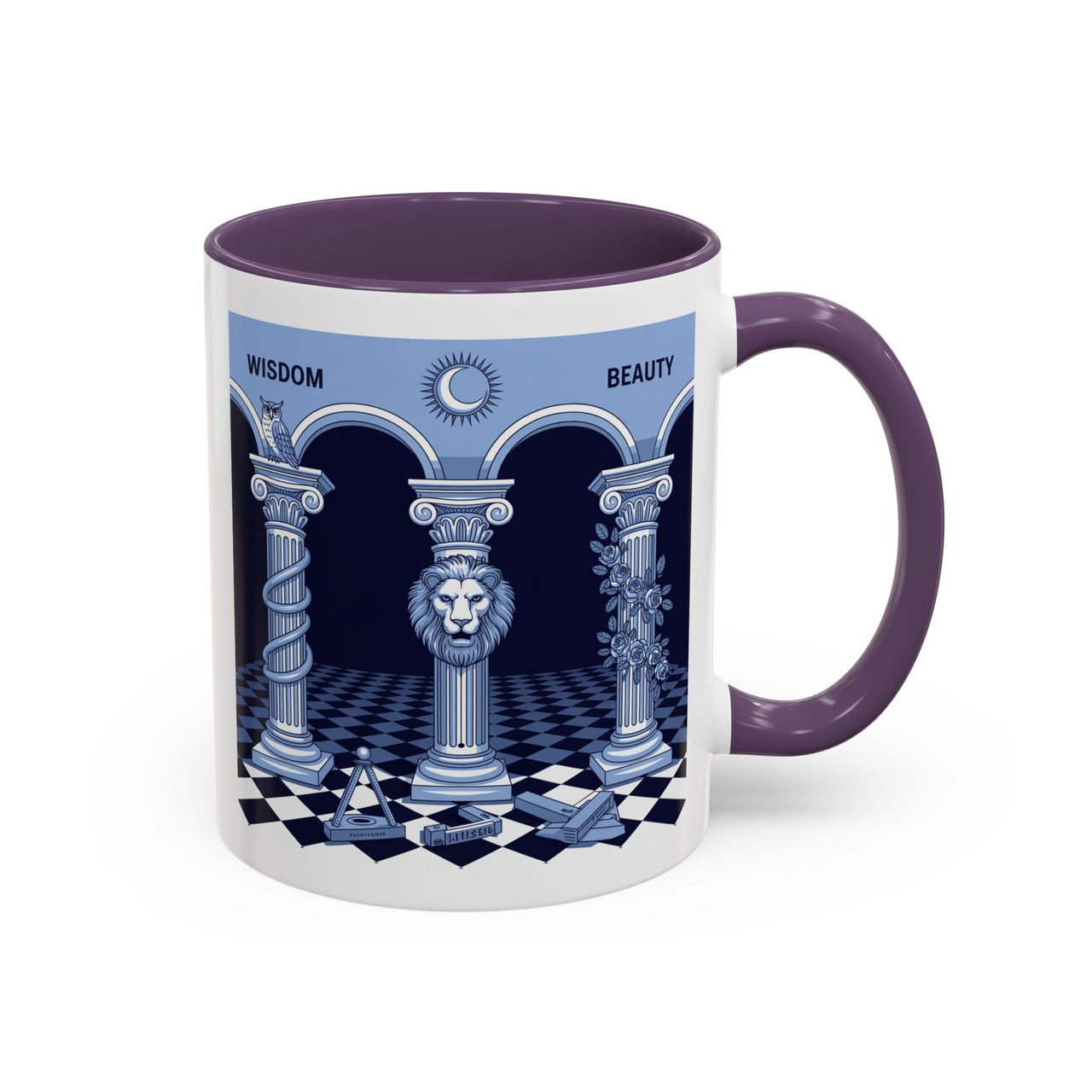 Premium Ready to Go Freemason Design | Fellowcraft | Wisdom and Beauty - Masonic Mugs
