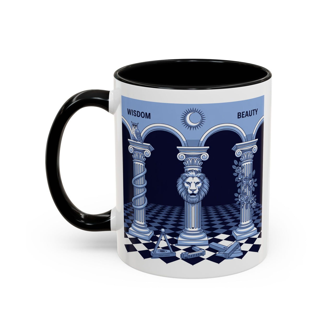 Premium Ready to Go Freemason Design | Fellowcraft | Wisdom and Beauty - Masonic Mugs
