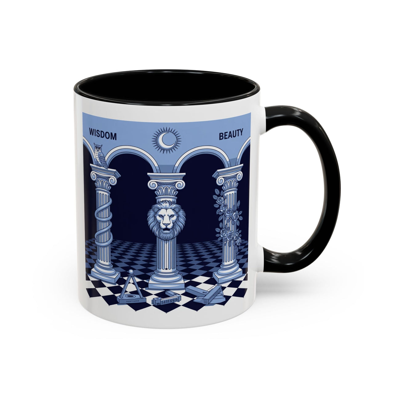 Premium Ready to Go Freemason Design | Fellowcraft | Wisdom and Beauty - Masonic Mugs