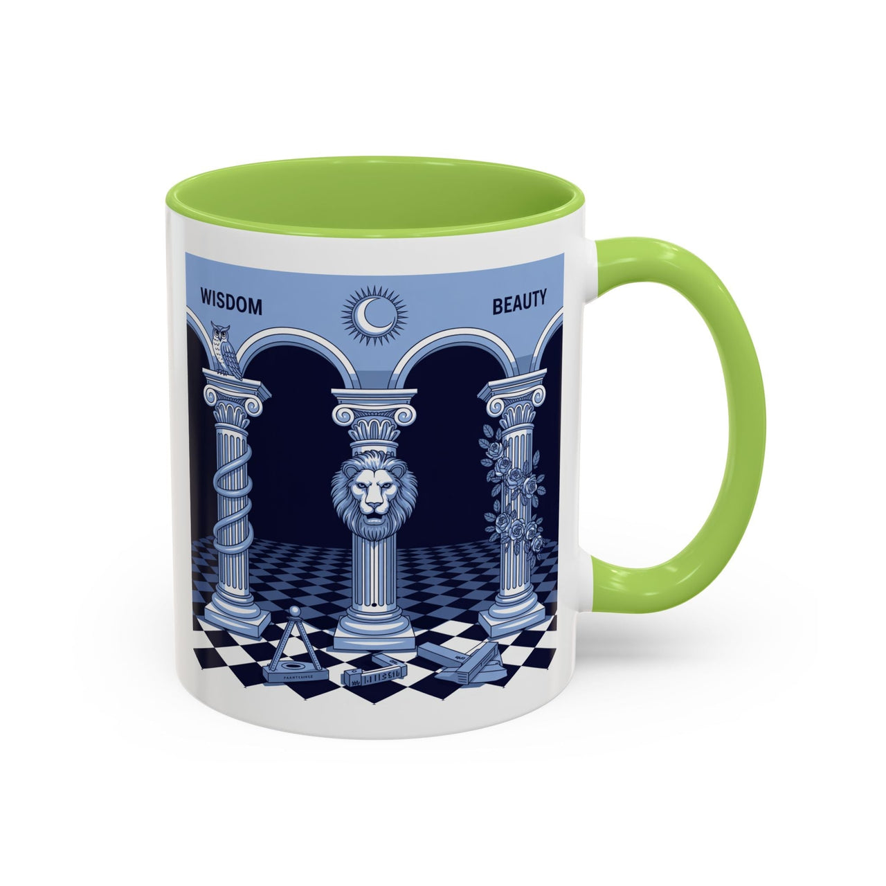 Premium Ready to Go Freemason Design | Fellowcraft | Wisdom and Beauty - Masonic Mugs