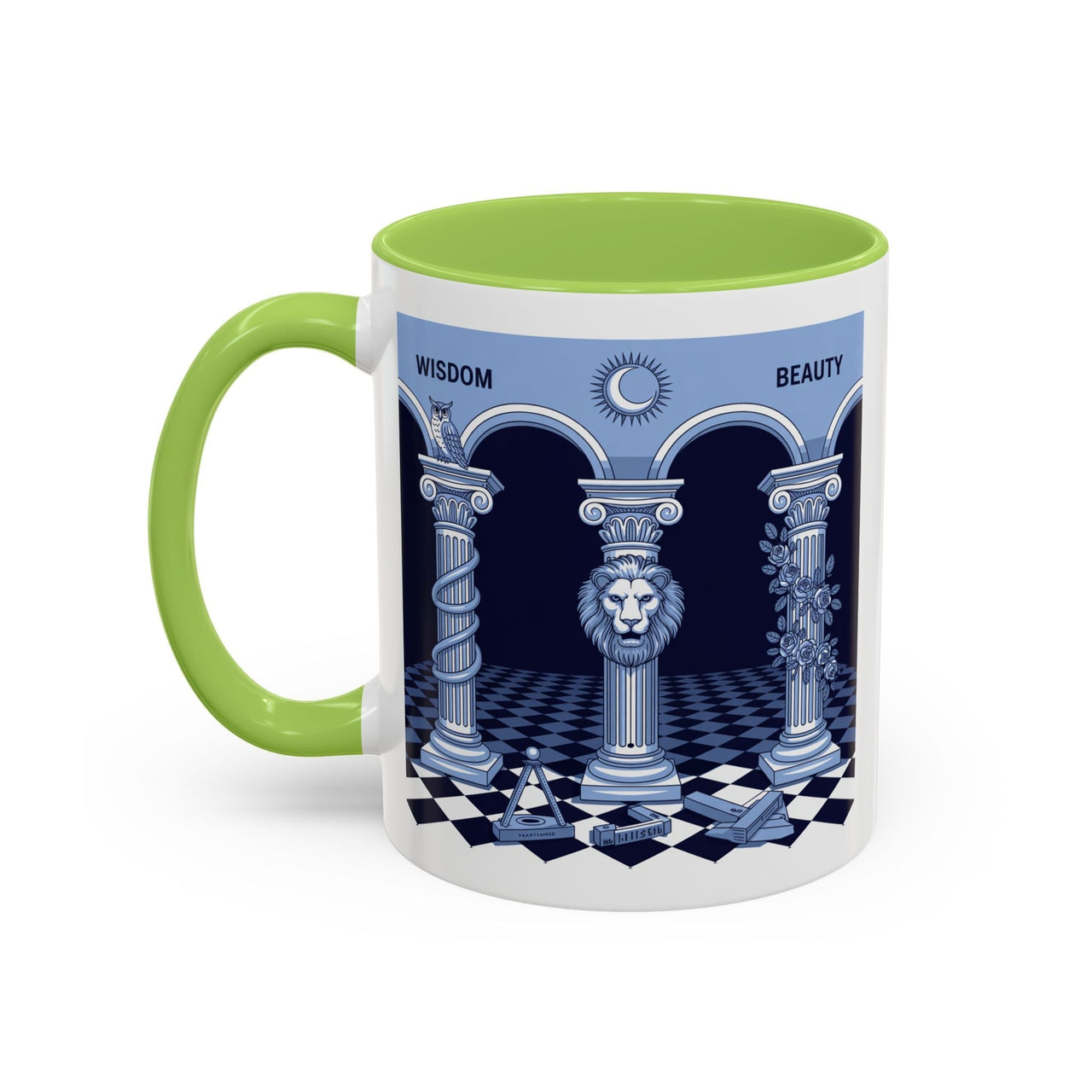 Premium Ready to Go Freemason Design | Fellowcraft | Wisdom and Beauty - Masonic Mugs