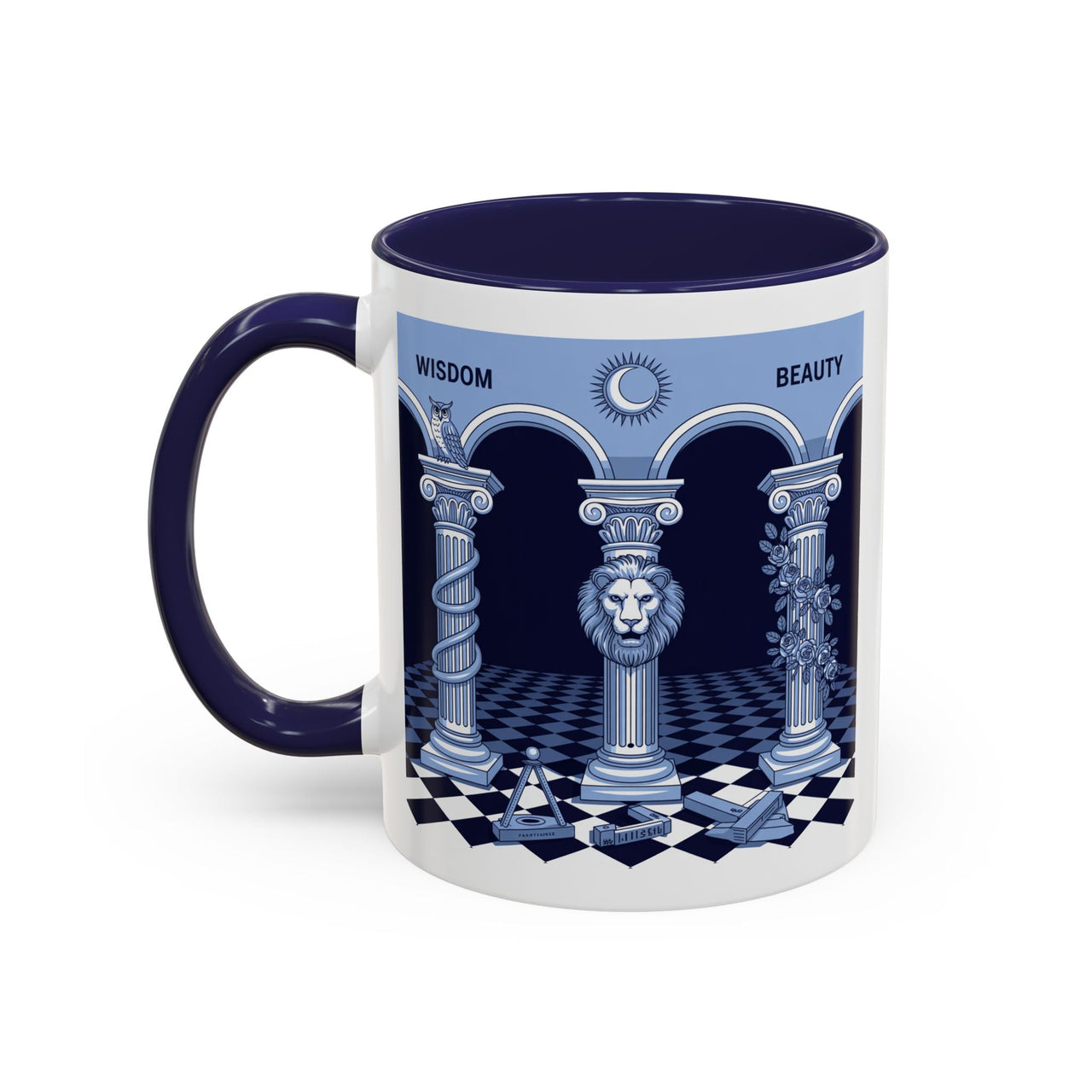 Premium Ready to Go Freemason Design | Fellowcraft | Wisdom and Beauty - Masonic Mugs