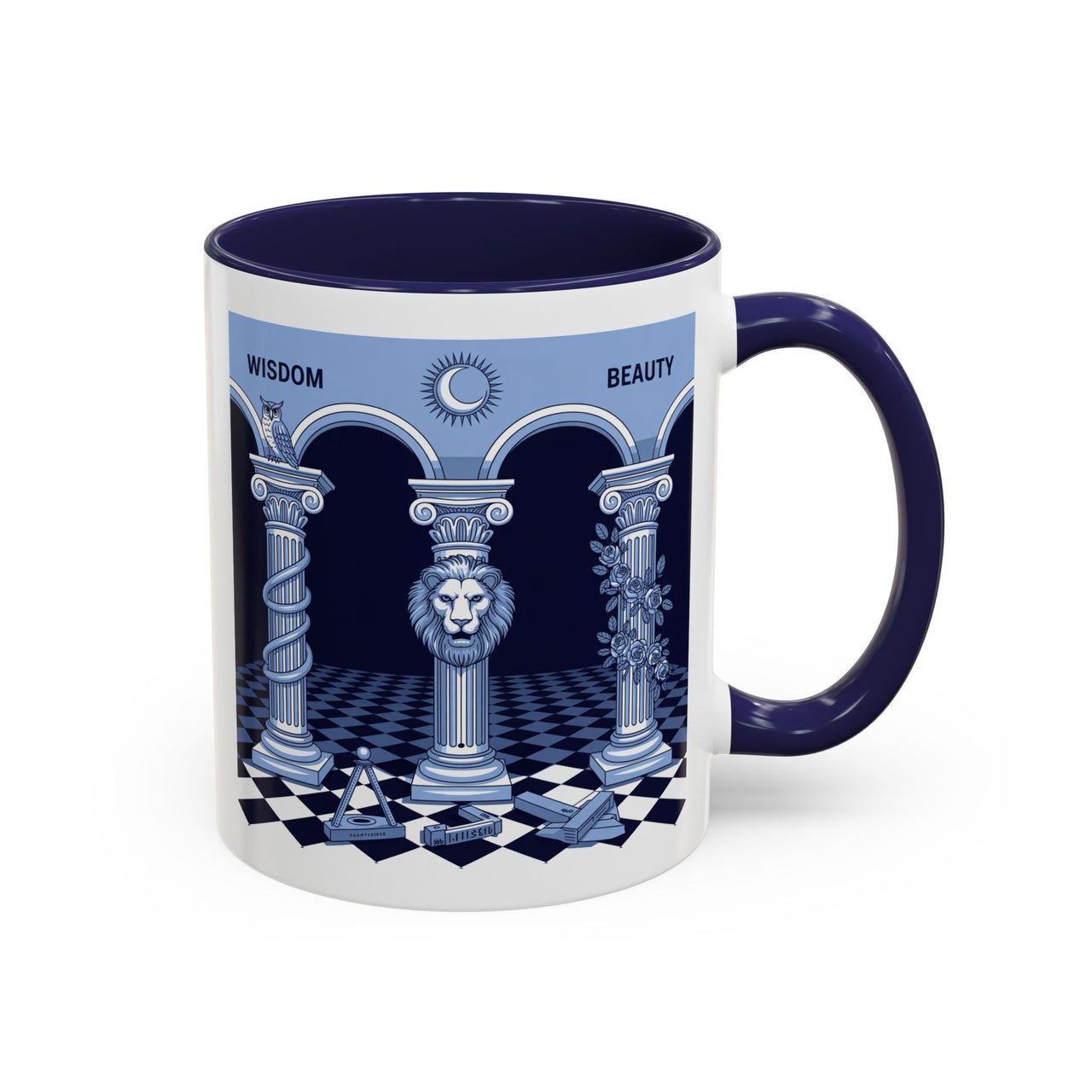 Premium Ready to Go Freemason Design | Fellowcraft | Wisdom and Beauty - Masonic Mugs