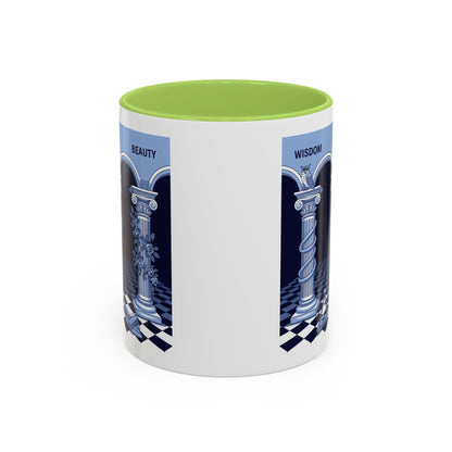 Premium Ready to Go Freemason Design | Fellowcraft | Wisdom and Beauty - Masonic Mugs