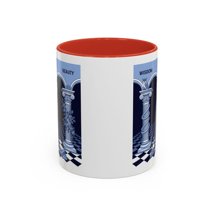 Premium Ready to Go Freemason Design | Fellowcraft | Wisdom and Beauty - Masonic Mugs