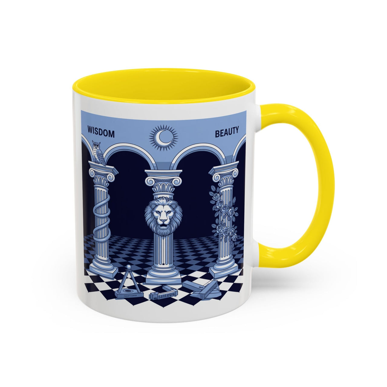 Premium Ready to Go Freemason Design | Fellowcraft | Wisdom and Beauty - Masonic Mugs