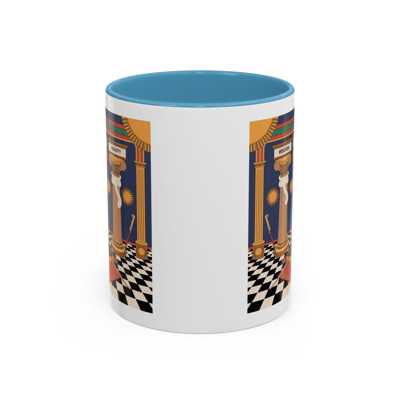 Premium Ready to Go Freemason Design | Fellowcraft | Wisdom Strength Beauty - Masonic Mugs